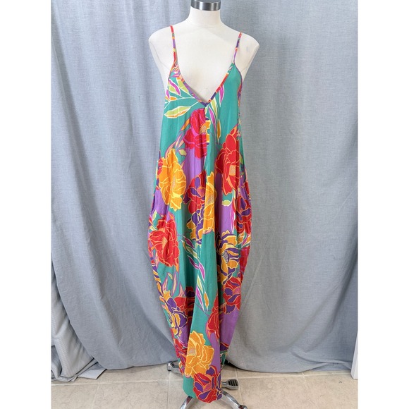 Millibon Dresses & Skirts - Millibon USA Floral Cocoon Dress Balloon Hem Sleeveless Oversized M Resortwear
